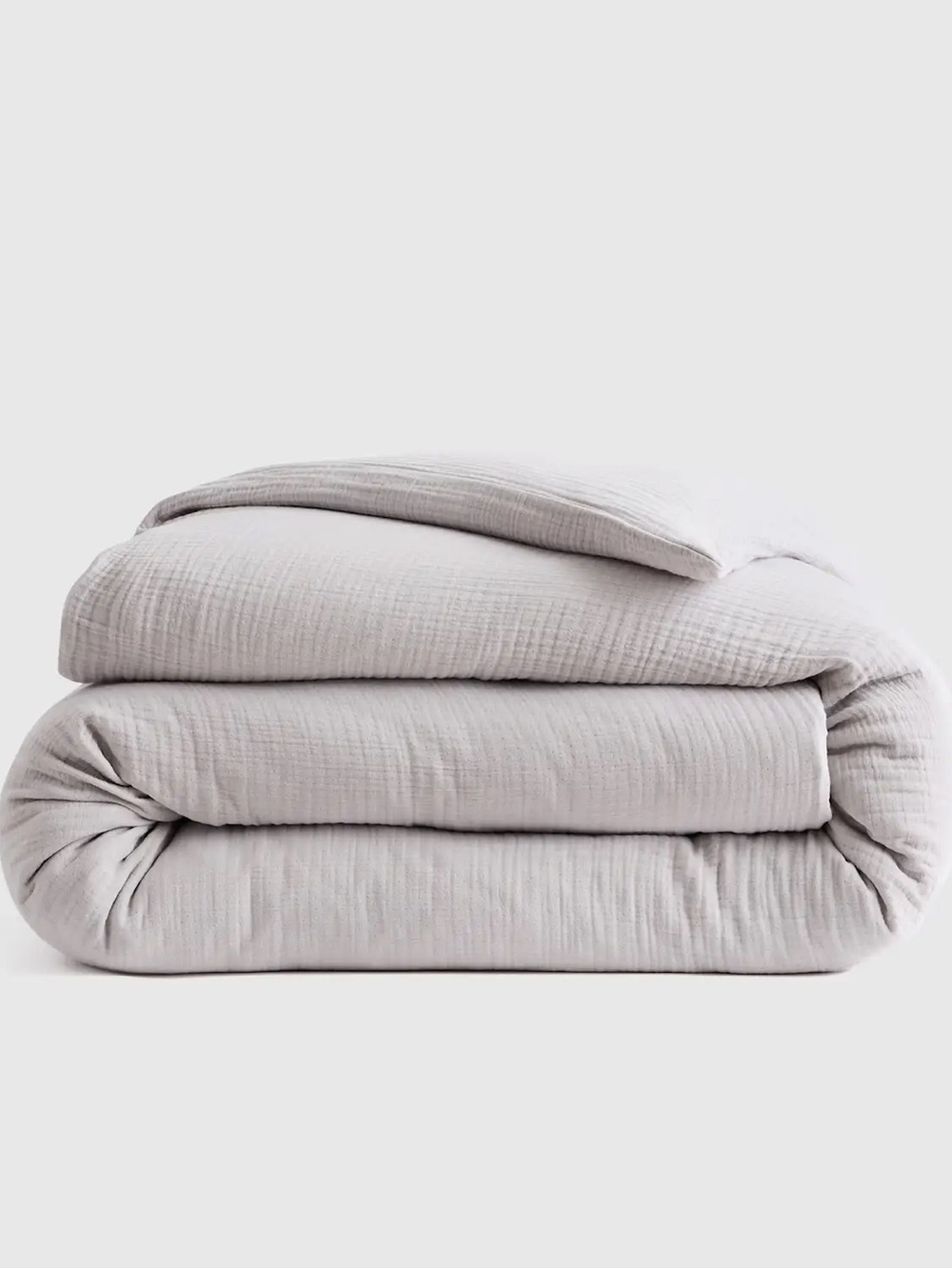NWT- QUINCE Organic Cotton Gauze Duvet with 1 Sham - Light Gray- Twin